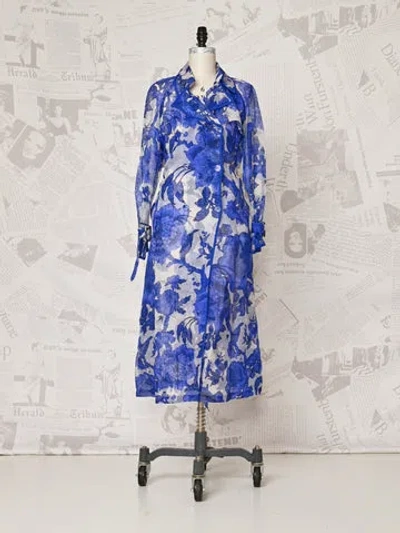 Trove Organza Trench Coat -  Vintage In Blue