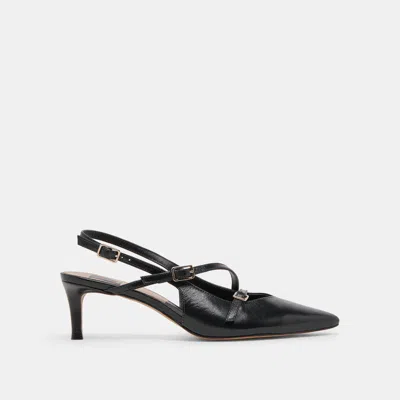 Trove Pamla Mid Wide Heels Midnight Crinkle Patent - Re:vita