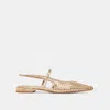 Trove Phinly Flats Gold Distressed Leather - Re:vita In Burgundy