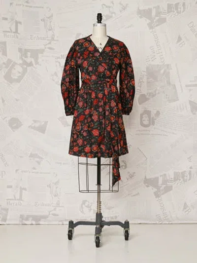 Trove Poplin Wrap Dress -  Vintage In Red
