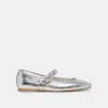 Trove Rodni Ballet Flats Silver Distressed Leather - Re:vita