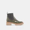 Trove Saline H2o Booties Dark Olive Crinkle Patent - Re:vita