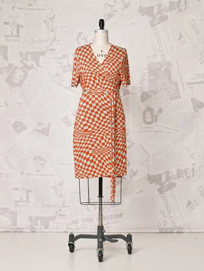 Trove Tiled Silk Jersey Wrap Dress -  Vintage In Red