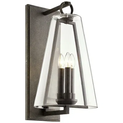Troy Adamson 22 1/2" High French Iron 3-light Outdoor Wall Light