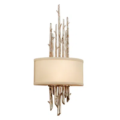 Troy Adirondack 25" High Rustic Silver Leaf Wall Sconce