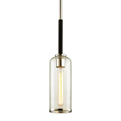 Troy Aeon 4 3/4" Wide Textured Black Polished Nickel Mini Pendant In White