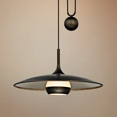 Troy Alchemy 24" Wide Bronze And Silver Leaf Led Pendant Light