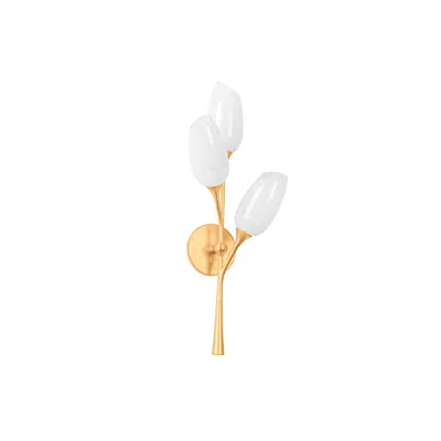 Troy Aldean 24 3/4" High Vintage Gold Leaf 3-light Wall Sconce