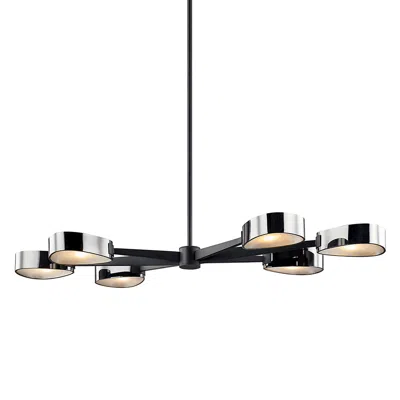 Troy Allisio 49"w Black And Chrome 6-light Island Pendant Light In Neutral