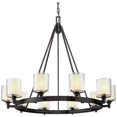 Troy Arcadia 39 3/4" Wide Textured Black 10-light Chandelier