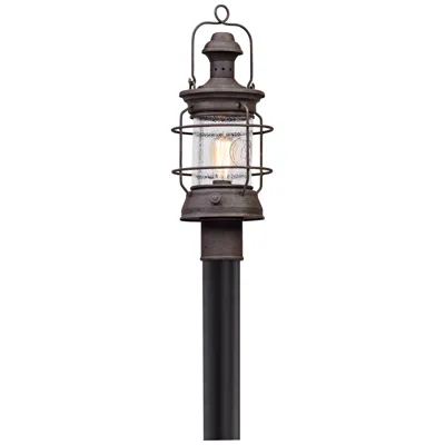 Troy Atkins 21" High Centennial Rust Outdoor Post Light In Black