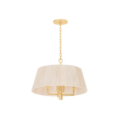 Troy Azar 20 1/2" Wide Vintage Gold Leaf 4-light Drum Pendant