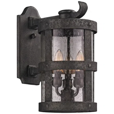Troy Barbosa 15" High Bronze Outdoor Wall Light In Black