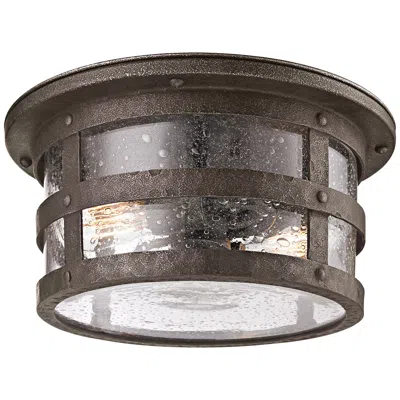 Troy Barbosa 15" Wide Bronze Outdoor Ceiling Light