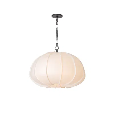 Troy Bayu 17" Wide Forged Iron And White Pendant Light