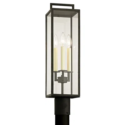 Troy Beckham 23 3/4" High Forged Iron 3-light Outdoor Post Light