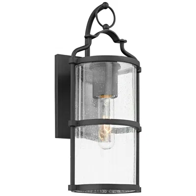Troy Burbank 14" High Textured Black Outdoor Wall Light