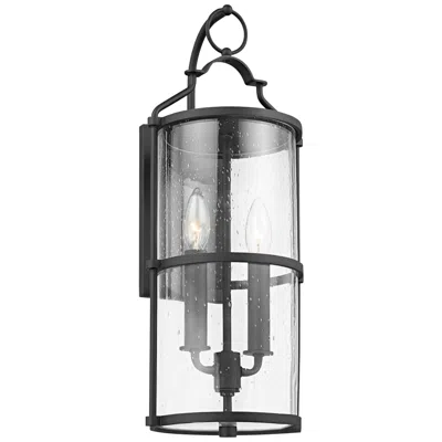 Troy Burbank 20" High Textured Black Outdoor Wall Light