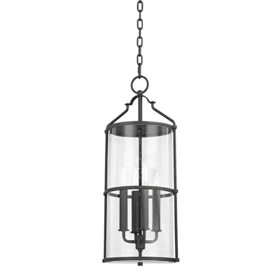 Troy Burbank 24 1/4" High Textured Black Outdoor Hanging Light