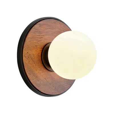 Troy Cadet 6 1/2" High Black And Natural Acacia Wood Wall Sconce In Brown