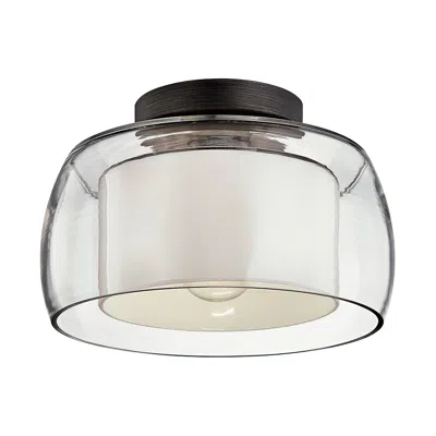 Troy Candace 12 1/2" Wide Graphite Drum Ceiling Light