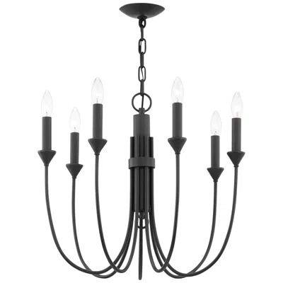 Troy Cate 21 1/2" Wide Forged Iron 7-light Chandelier