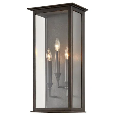 Troy Chauncey 23 1/2"h Vintage Bronze 3-light Outdoor Wall Light