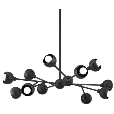 Troy Colt 37" Wide Soft Black 12-light Chandelier