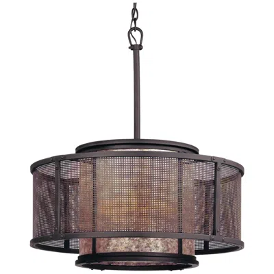 Troy Copper Mountain 26"w Bronze And Black 2-layer Pendant Light
