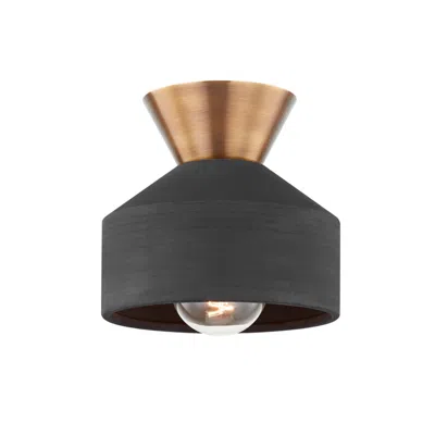Troy Covina 7 3/4" Wide Ceramic 1 Lt Flush Mount In Black