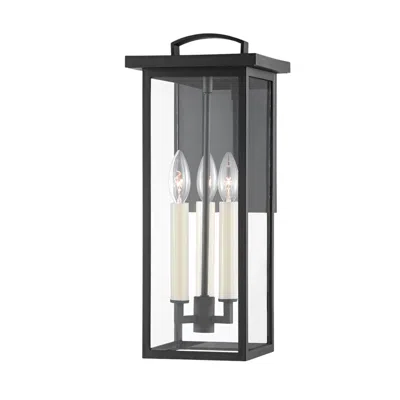 Troy Eden 18" High Textured Black Outdoor Wall Light