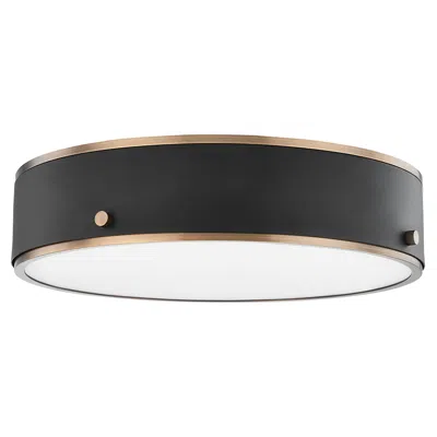 Troy Eli 15 3/4"w Soft Black And Patina Brass Led Ceiling Light