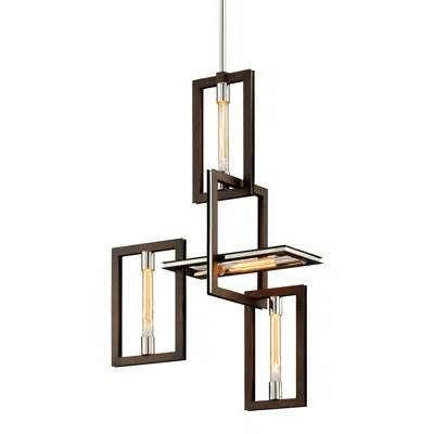 Troy Enigma 23 3/4" Wide Textured Bronze 4-light Chandelier