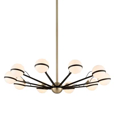 Troy Epic 30" Wide Forged Iron And Topaz Glass Pendant Light
