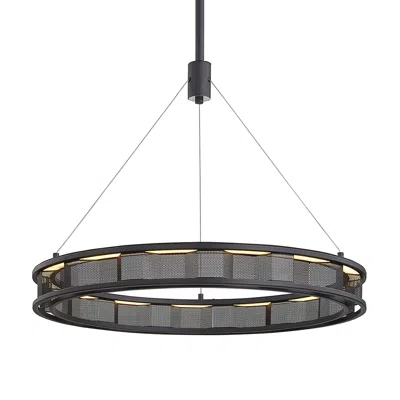 Troy Fuze 29" Wide Modern Bronze Led Pendant Light In Black