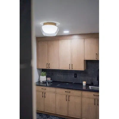 Troy Glass Flush Mount In Gold