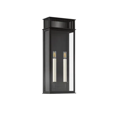 Troy Gridley 22 1/4"h Textured Black 2-light Outdoor Wall Light
