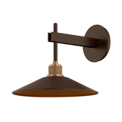 Troy Harac 9 3/4" High Bronze With Brass Led Outdoor Wall Light
