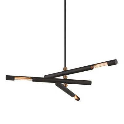 Troy Hendrix 44" Wide Chemical Bronze Tubes 3-light Pendant