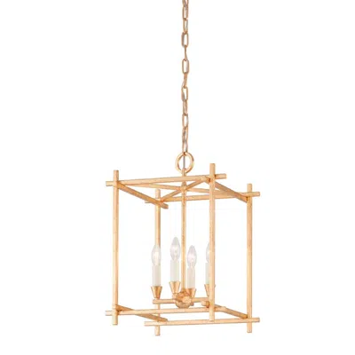 Troy Huck 4 Light Gold Leaf Medium Lantern