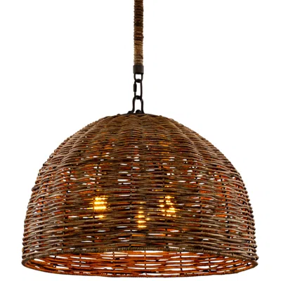 Troy Huxley 24" Wide Tidepool Bronze Led Basket Pendant Light
