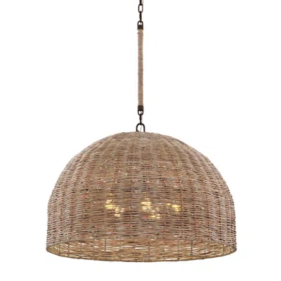 Troy Huxley 33 3/4" Wide Tidepool Bronze Led Basket Pendant Light