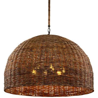 Troy Huxley 43 3/4" Wide Tidepool Bronze Led Basket Pendant Light