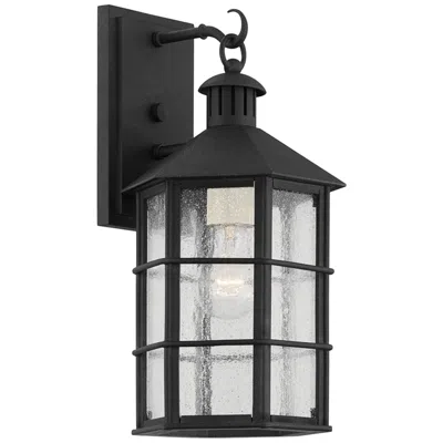Troy Lake County 14 3/4" High French Iron Outdoor Wall Light In Black