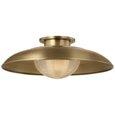 Troy Lighting Braxton Semi Flush Aged Brass/soft Arctic Blue In Brown