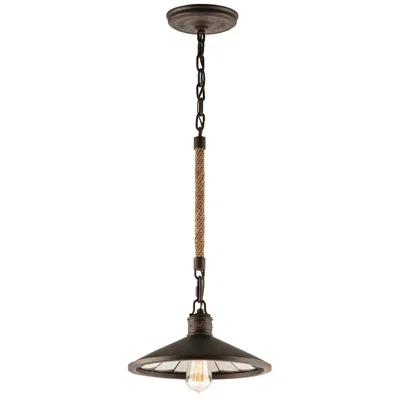 Troy Lighting Brooklyn Bronze 12" Hand-worked Iron Dome Pendant Light