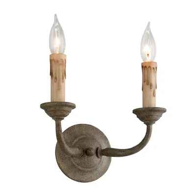 Troy Lighting Cyrano 13 1/4" Bronze 2-light Faux Candle Wall Sconce