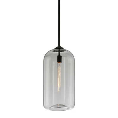 Troy Lighting District 10" Wide Black And Clear Glass Mini Pendant In Multi