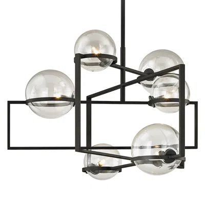 Troy Lighting Elliot 24 In. Textured Black Chandelier