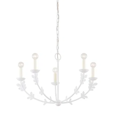 Troy Lighting Florian 28" Gesso White And Leaf Candelabra Chandelier